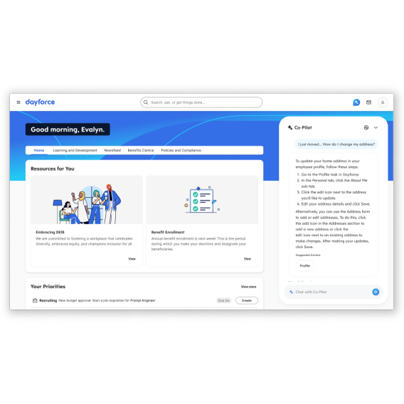 Supercharge your workforce with the unique power of Dayforce Co-Pilot
