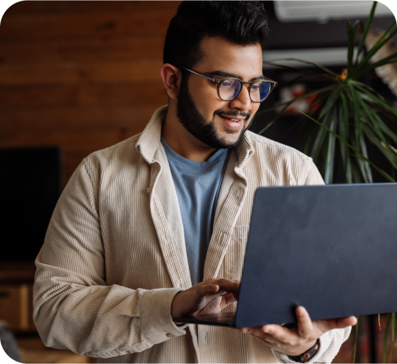 A man working on a laptop