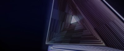 Ribbons of grey color in the shape of a triangle