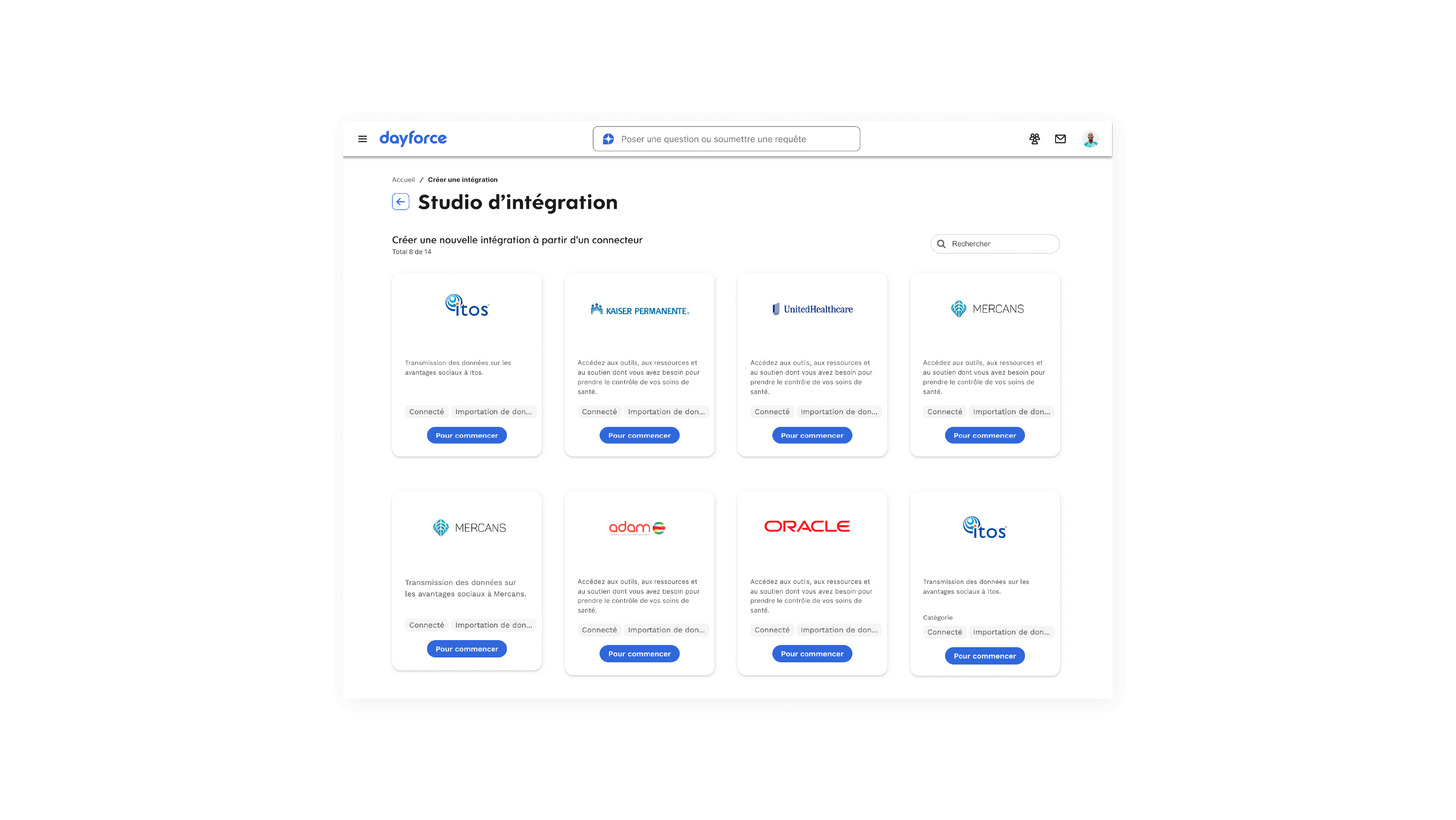 Dayforce Integration Studio webpage screenshot