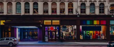Storefronts on a city street