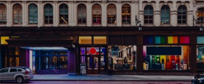 Storefronts on a city street