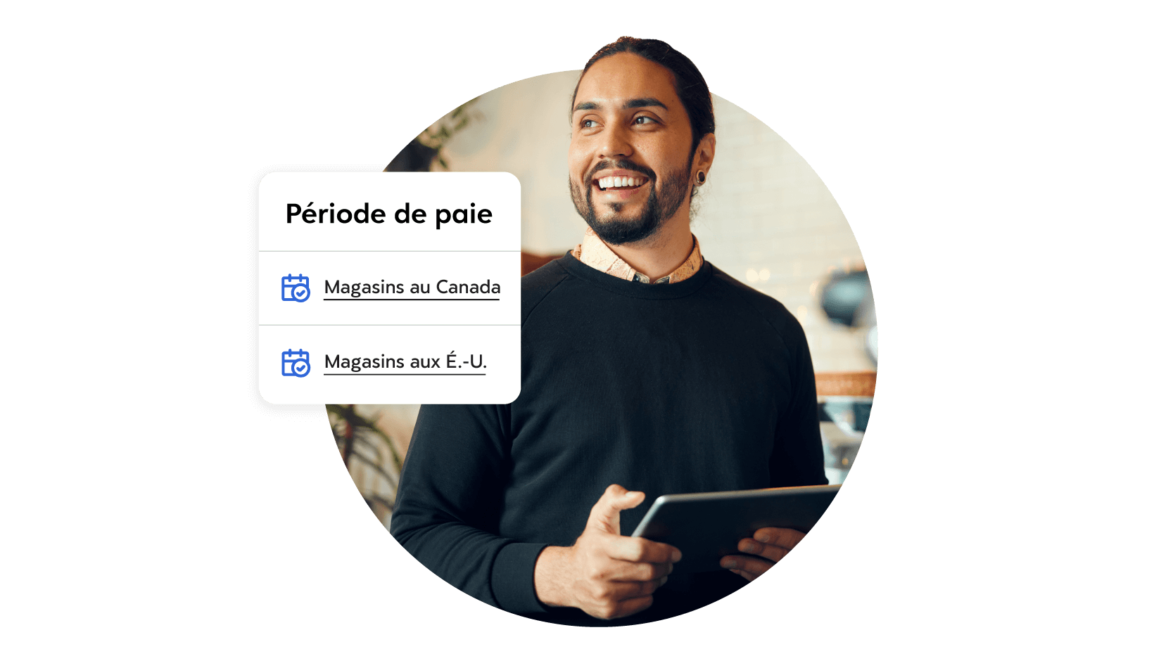 Picture of a man with a smile and labeled text 