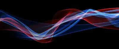 Ribbons of red and blue color swirls